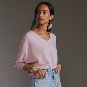 NWT Anthropologie Pilcro The Back Out and About Do Pink Rose Cashmere Sweater